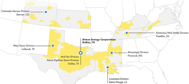 Atmos Energy service territory