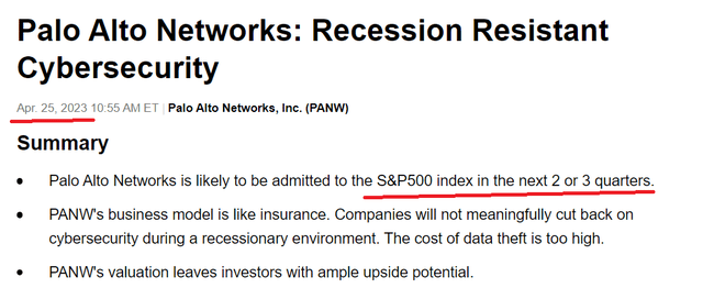 Deep Value Returns PANW