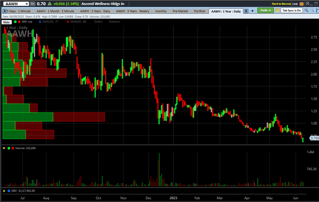 AAWH 1-year chart