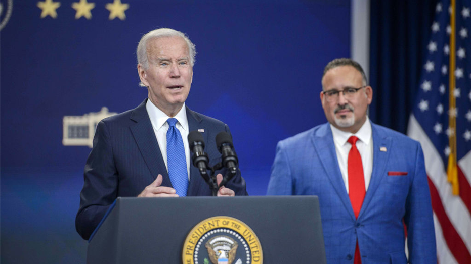 President Biden speaks alongside Education Secretary Cardona