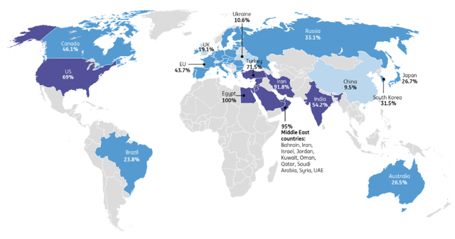 Share of EAF in crude steel output in 2022