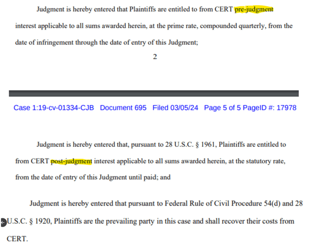 tweet on interest charges and legal fees