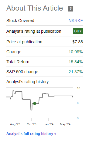 Seeking Alpha Nokian RoR